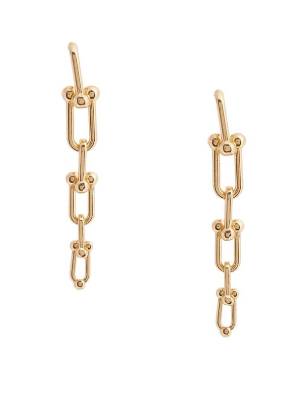 Guess 14KT Ball Chain-Link Drop Örhängen Dam Guld | 135487-UQF