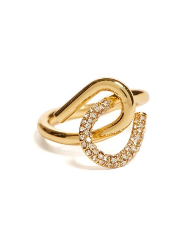 Guess 14KT Plated Curve Statement Ring - Size 7 Ringar Dam Guld | 095716-UXL