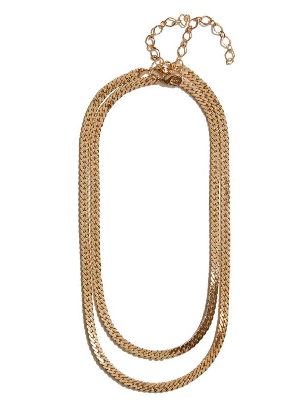 Guess 14KT Plated Double Chain Halsband Dam Guld | 067914-QGO