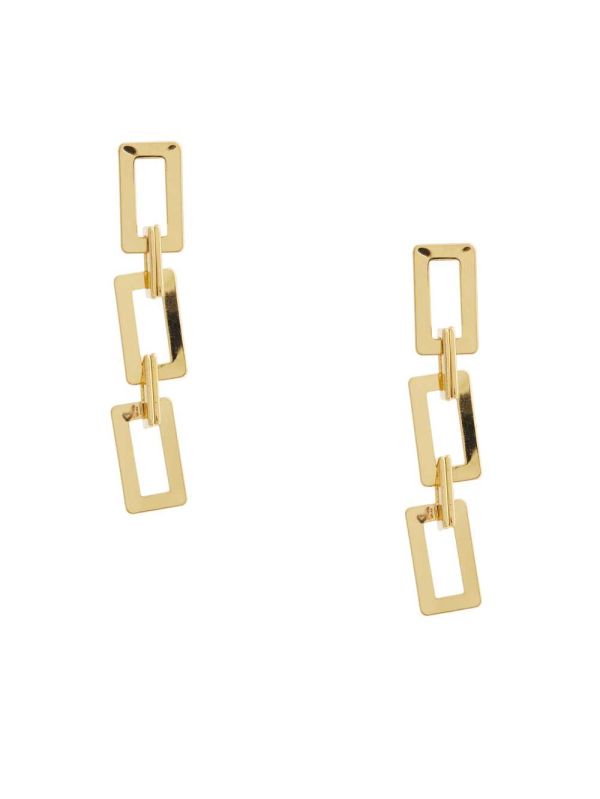 Guess 14KT Rectangle Chain-Link Örhängen Dam Guld | 236517-HCW