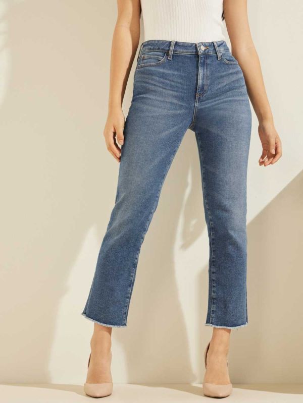 Guess 1981 Ankle Straight Jeans Dam Tvätt | 398162-LFZ