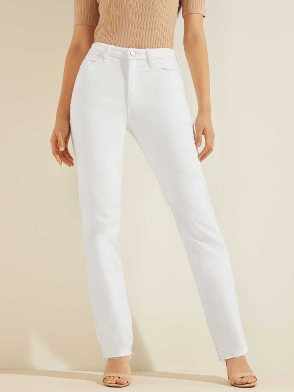 Guess 1981 Straight Jeans Dam Vita Olika Färger | 638705-YPR