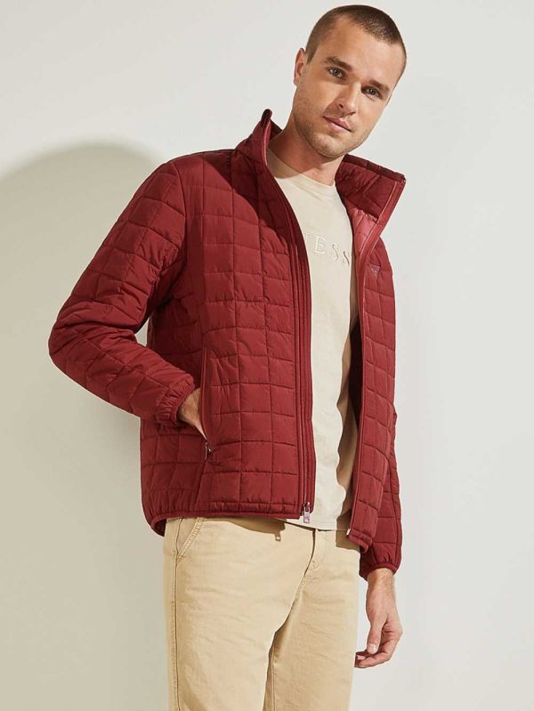 Guess Active Nylon Puffer Jacka Herr Vinröda | 824031-GLV