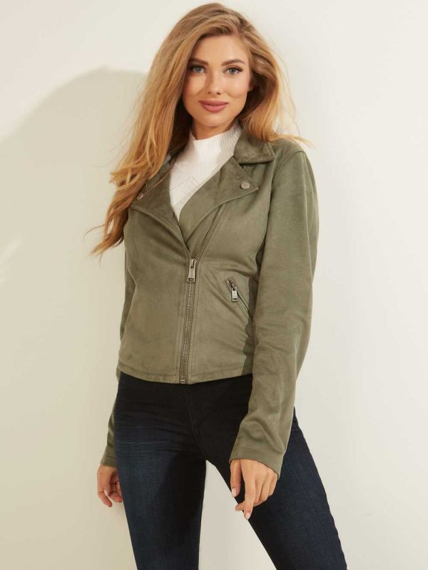 Guess Adelaide Moto Jacka Dam Gröna | 471520-ILW