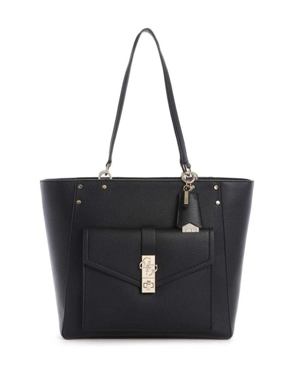 Guess Albury Faux-Läder Toteväska Dam Svarta | 316457-GSW