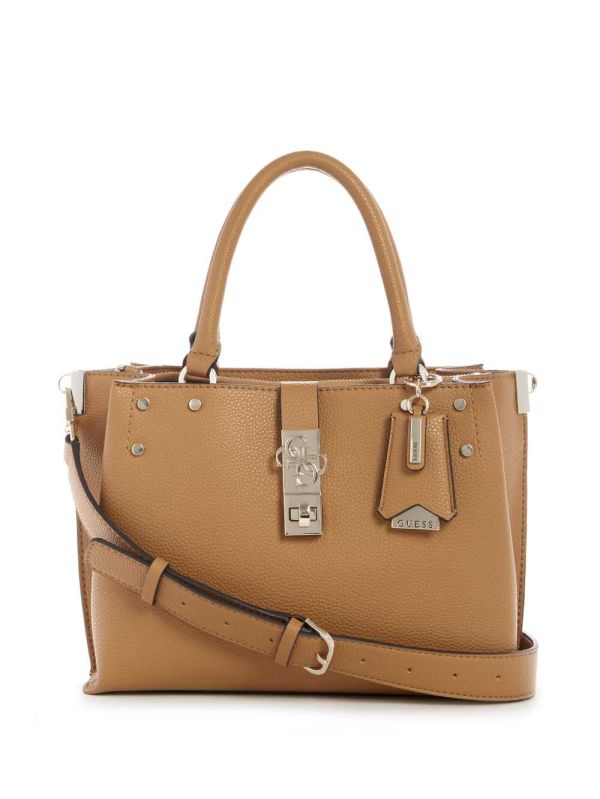 Guess Albury Small Girlfriend Satchel Väska Dam Mörkgula | 017968-KUN