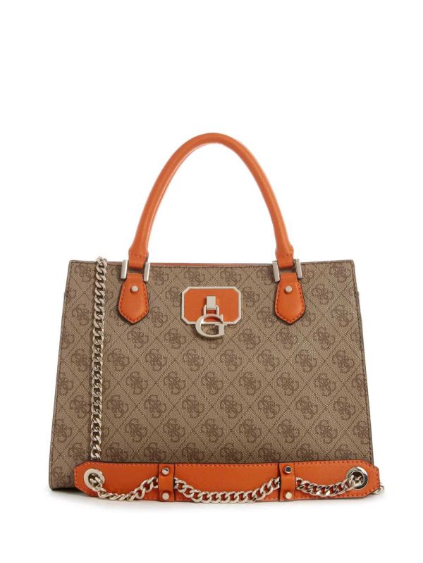 Guess Alisa Girlfriend Satchel Väska Dam Orange | 205183-KNH