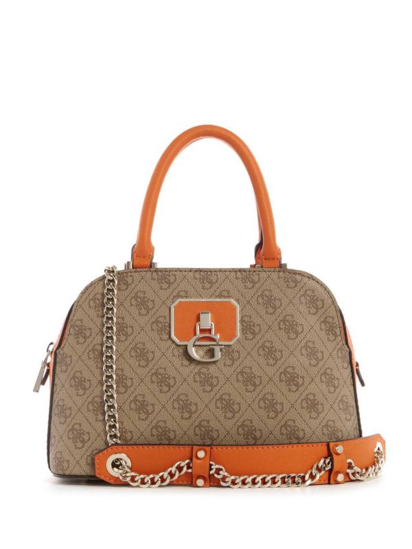 Guess Alisa Small Girlfriend Satchel Väska Dam Orange | 756429-GRU