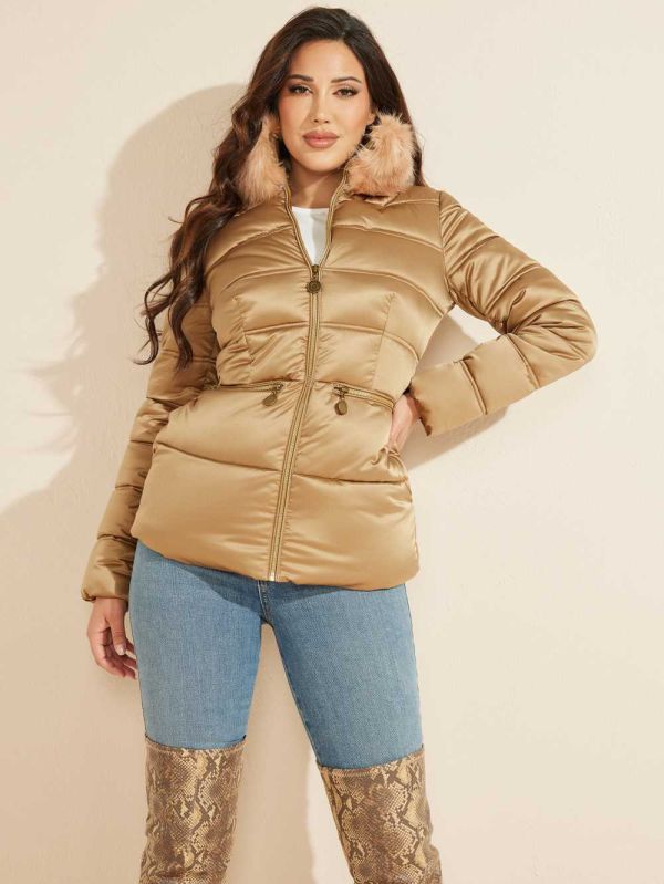 Guess Allie Puffer Jacka Dam Ljusolika Färger | 738902-IVK