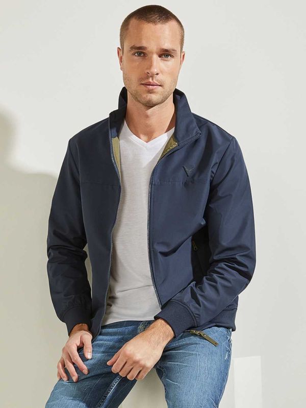 Guess Amos Bomber Jacka Herr Blå Olivgröna | 483907-XKB