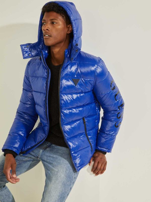 Guess Anthony Logo Puffer Jacka Herr Olika Färger | 490762-XFN