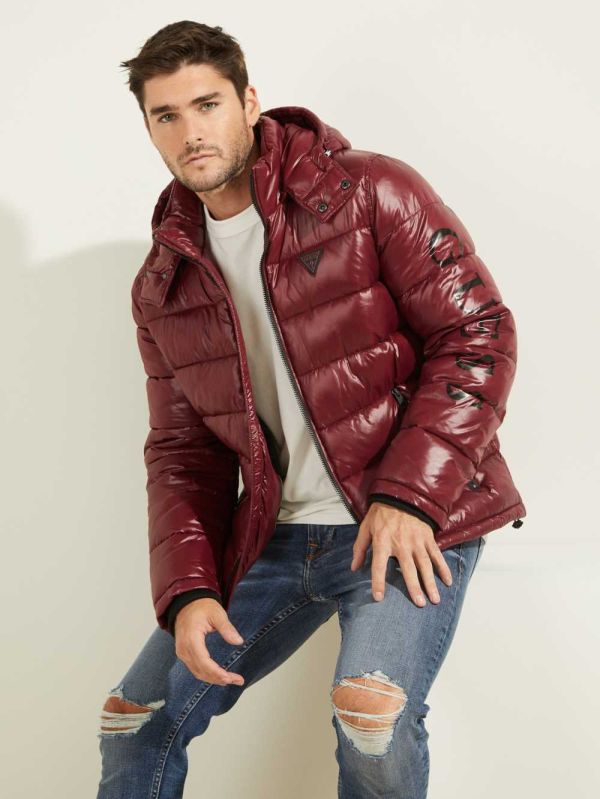 Guess Anthony Logo Puffer Jacka Herr Olika Färger | 651902-YUE