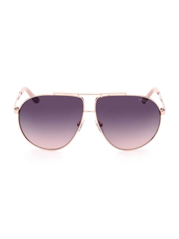 Guess Aviator Metal Solglasögon Dam Vita Guld | 172589-LFK