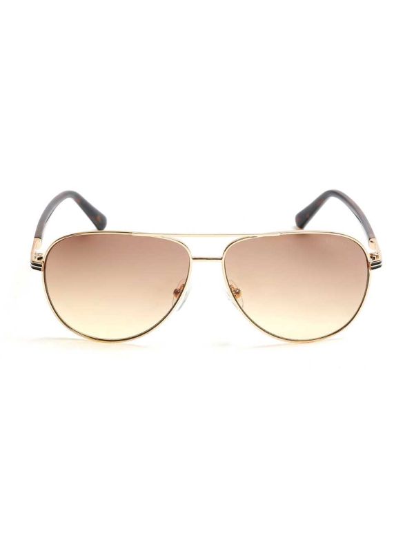 Guess Aviator Metal Solglasögon Herr Guld | 807516-UFP