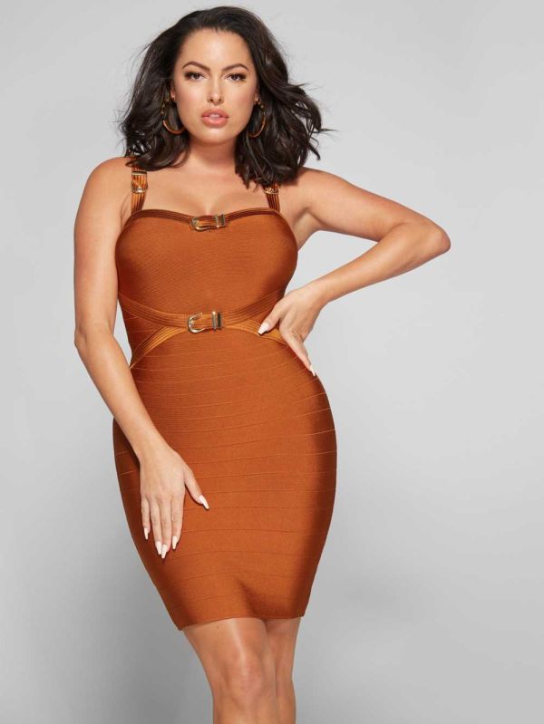 Guess Azalea Bandage Klänning Dam Bruna Olika Färger | 852136-JBL