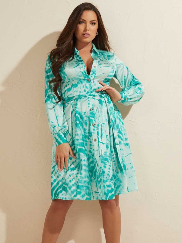 Guess Batik Skjorta Dam Gröna | 948301-EYI