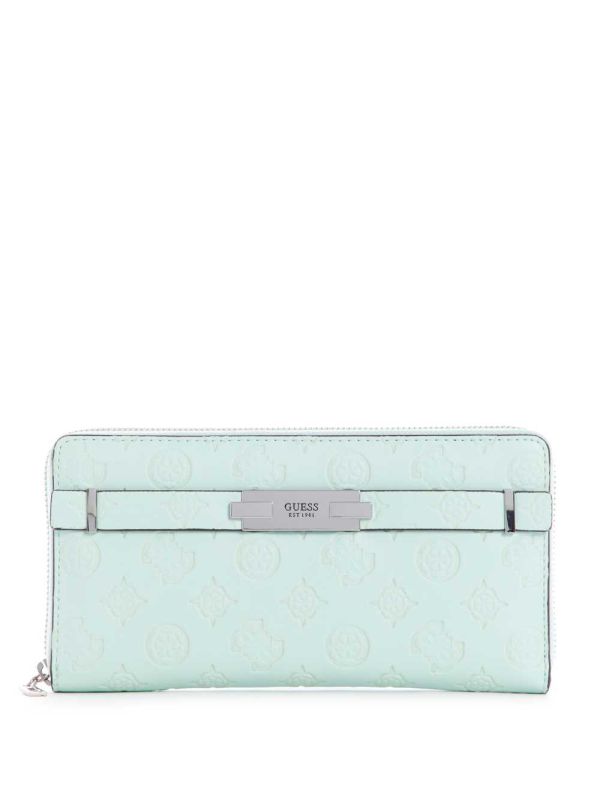 Guess Bea Check Organizer Plånbok Dam Ljusturkos | 718643-CJH