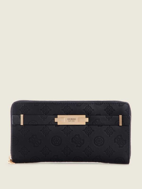 Guess Bea Check Organizer Plånbok Dam Svarta | 609482-SOM