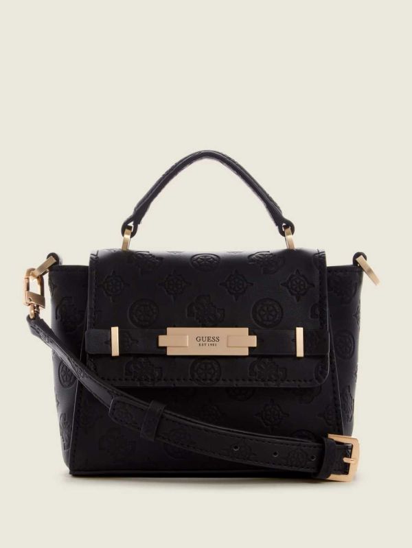 Guess Bea Mini Top Handle Crossbody Väska Dam Svarta | 058936-IBC