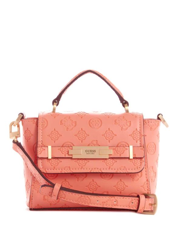 Guess Bea Mini Top Handle Crossbody Väska Dam Korall | 413756-WLG