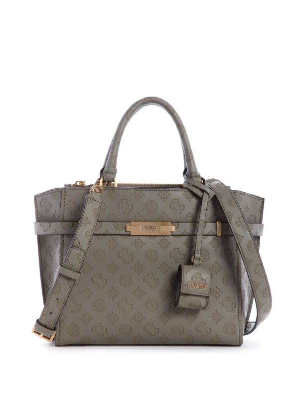 Guess Bea Society Satchel Väska Dam Grå Vita | 904528-RKO