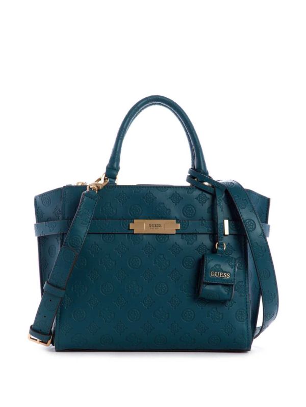Guess Bea Society Satchel Väska Dam Mörkgröna | 915276-WQX
