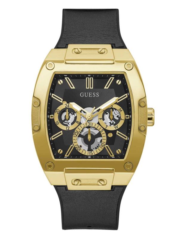 Guess Black And Gold-Tone Square Multifunction Klocka Herr Olika Färger | 930127-PCH