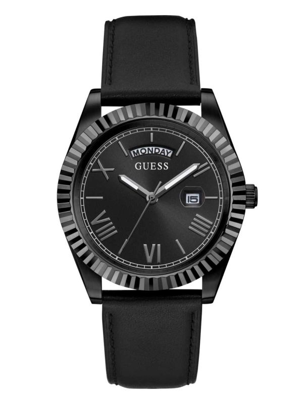Guess Black Läder Analog Klocka Herr Olika Färger | 054369-CDM