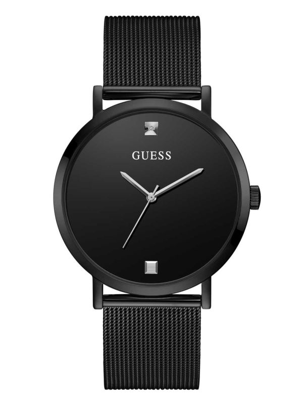 Guess Black Mesh Diamond Analog Klocka Herr Olika Färger | 879216-CNP