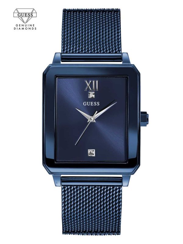 Guess Blue Diamond Rectangular Klocka Herr Blå | 473520-RSG