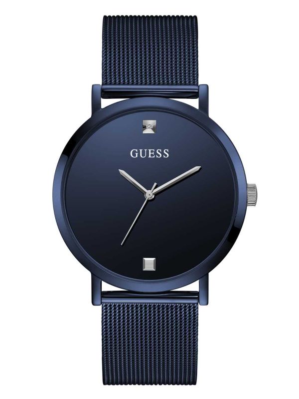 Guess Blue Mesh Diamond Analog Klocka Herr Olika Färger | 107538-LHB