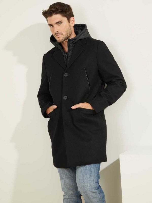 Guess Brandon Wool-Blend Rockar Herr Svarta Olika Färger | 618593-AJF