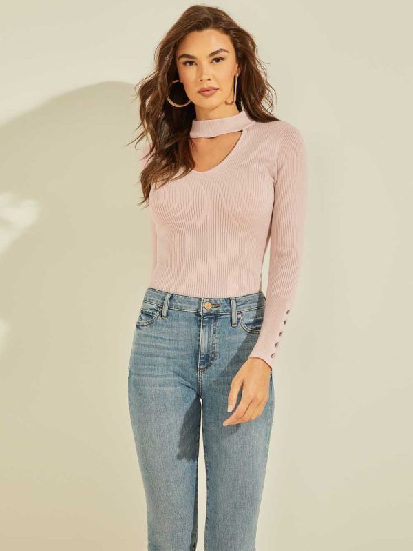 Guess Brianna Button Cuff Tröjor Dam Lila | 289607-WRG