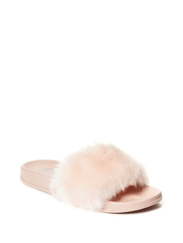 Guess Buffie Leopard Faux-Fur Badtofflor Badtofflor Dam Ljusrosa | 314075-WQA