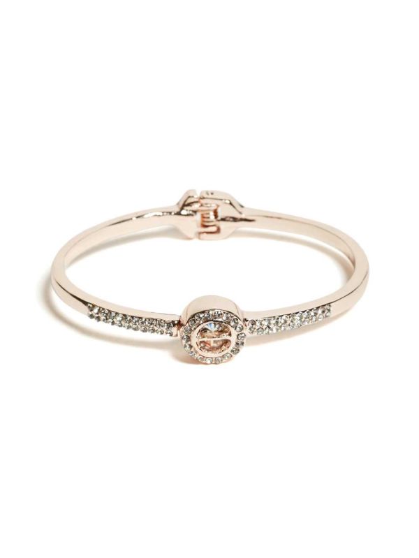 Guess Caged Crystal Bangle Ringar Dam Rosa Guld | 485210-EKY