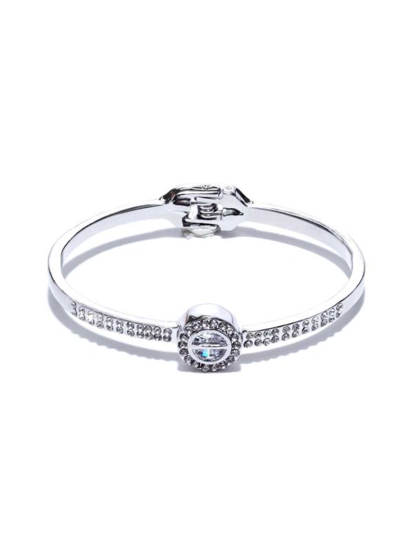 Guess Caged Crystal Bangle Ringar Dam Silver | 195768-CEP