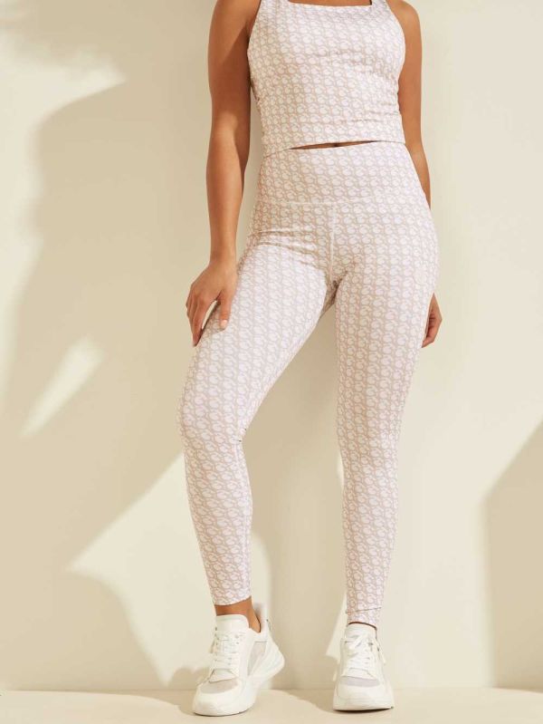 Guess Caitlin Logo Print Leggings Dam Ljusbruna | 657392-URM