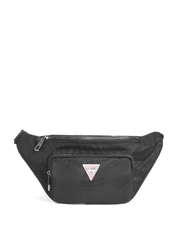 Guess Canvas Fanny Pack Crossbody Väska Dam Svarta | 352169-TGM
