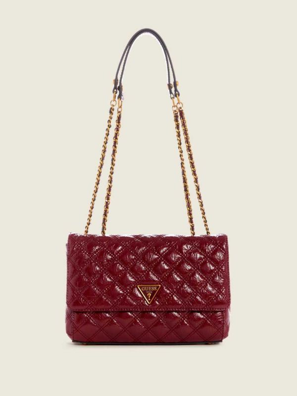 Guess Cessily Quilted Convertible Crossbody Väska Dam Röda | 037189-OUS