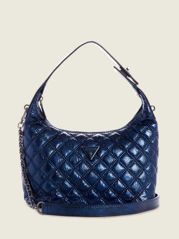 Guess Cessily Quilted Hobo Bag Axelväska Dam Gula | 584139-IWA