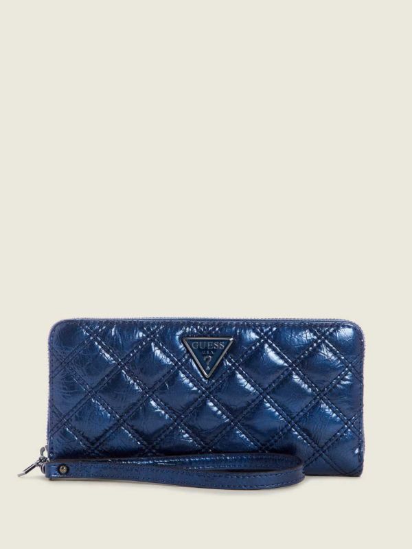 Guess Cessily Quilted Large Zip-Around Plånbok Dam Gula | 340197-AYU