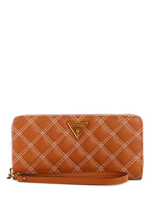 Guess Cessily Quilted Large Zip-Around Plånbok Dam Bruna | 825071-DGC