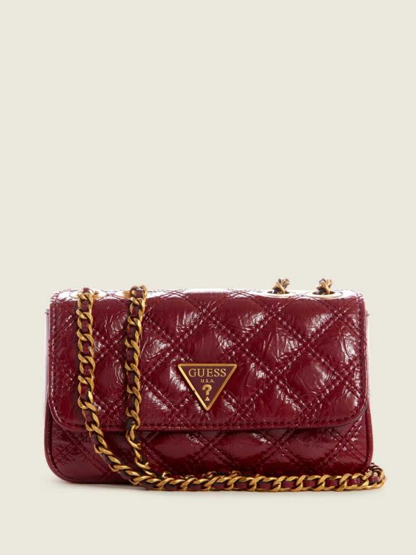 Guess Cessily Quilted Mini Convertible Crossbody Väska Dam Röda | 719548-KCV