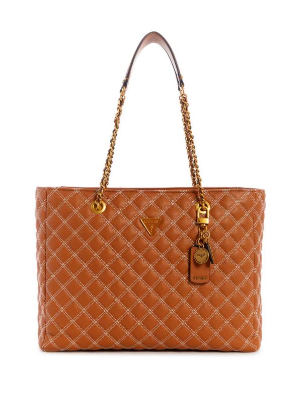 Guess Cessily Quilted Toteväska Dam Bruna | 860412-IPM