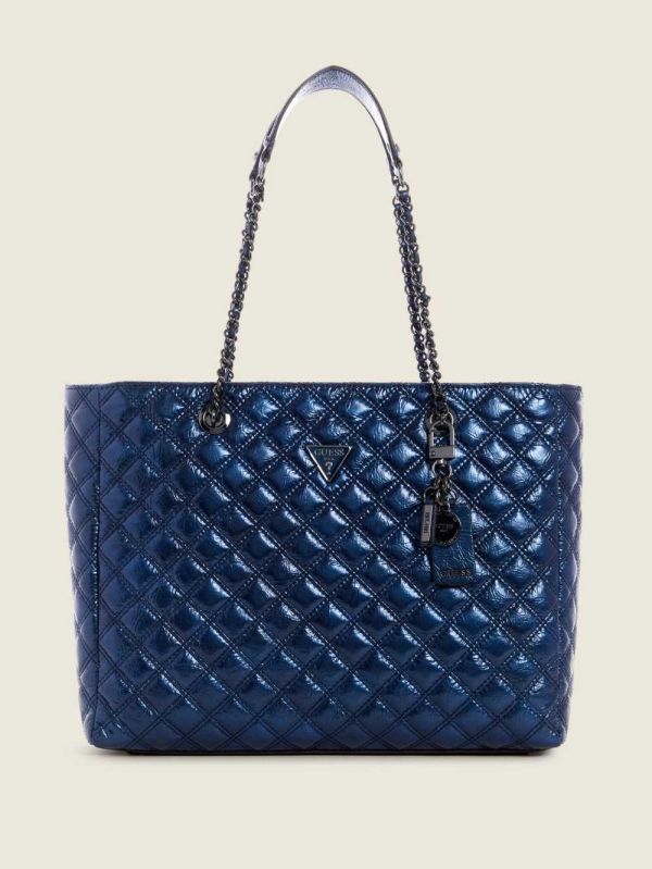 Guess Cessily Quilted Toteväska Dam Gula | 037984-CZE