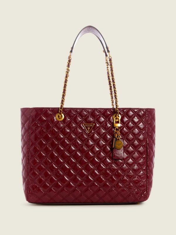 Guess Cessily Quilted Toteväska Dam Röda | 187306-TPO