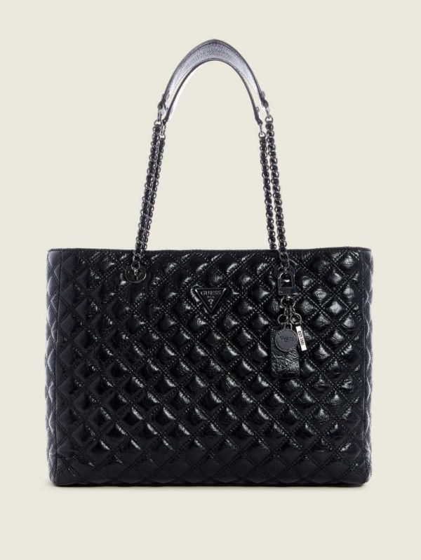 Guess Cessily Quilted Toteväska Dam Svarta | 849365-NWK