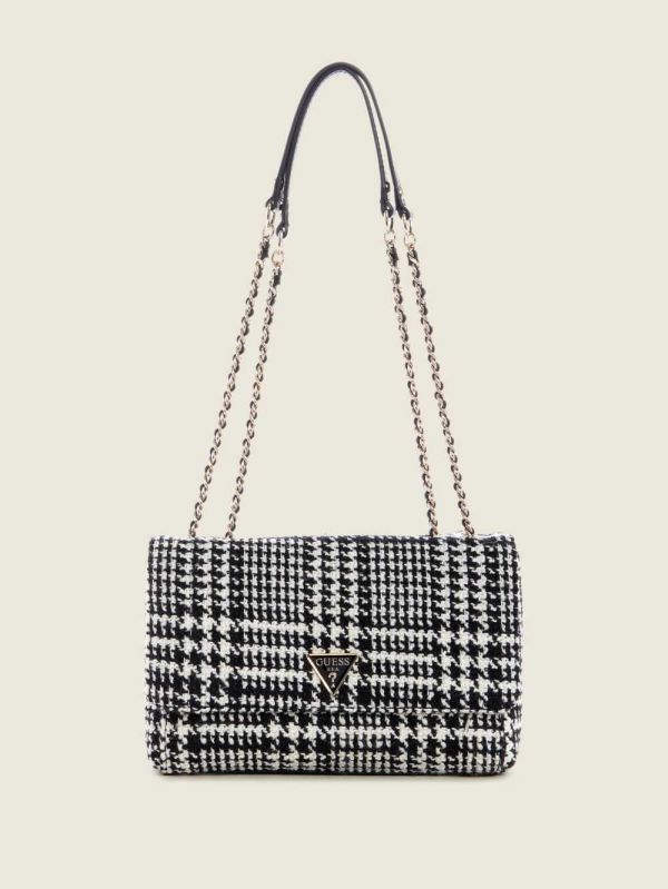 Guess Cessily Tweed Convertible Crossbody Väska Dam Tvätt | 314207-EVQ