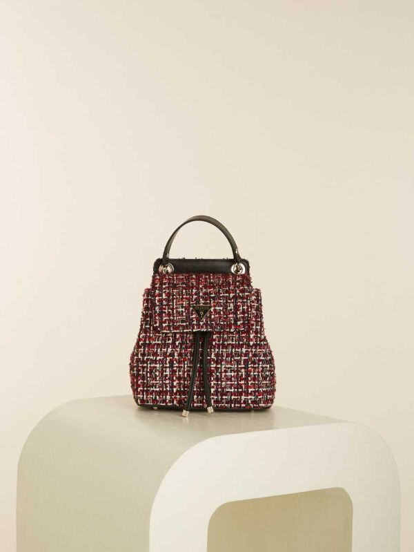 Guess Cessily Tweed Convertible Ryggsäck Dam Röda Olika Färger | 768419-IFN