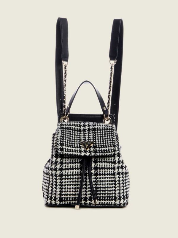 Guess Cessily Tweed Flap Ryggsäck Dam Tvätt | 032617-JWA